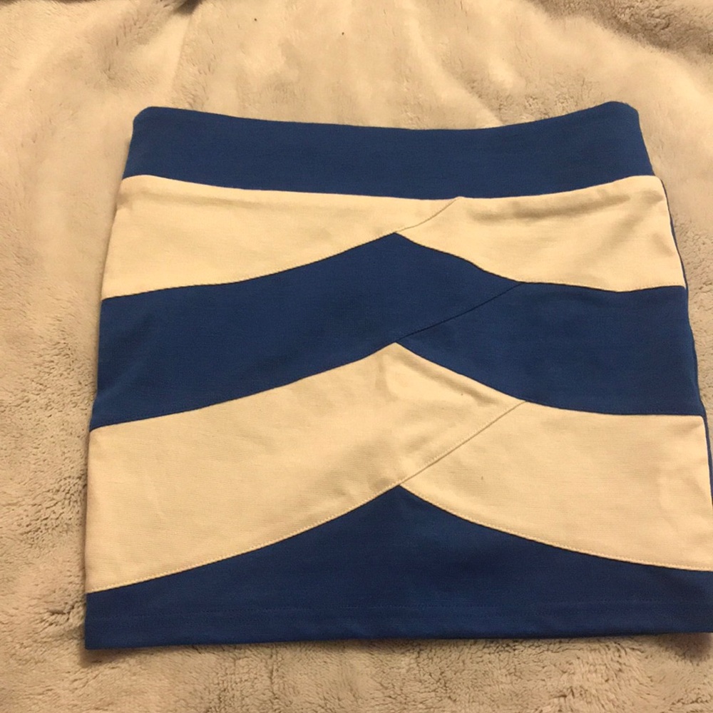 Blue & white mini skirt